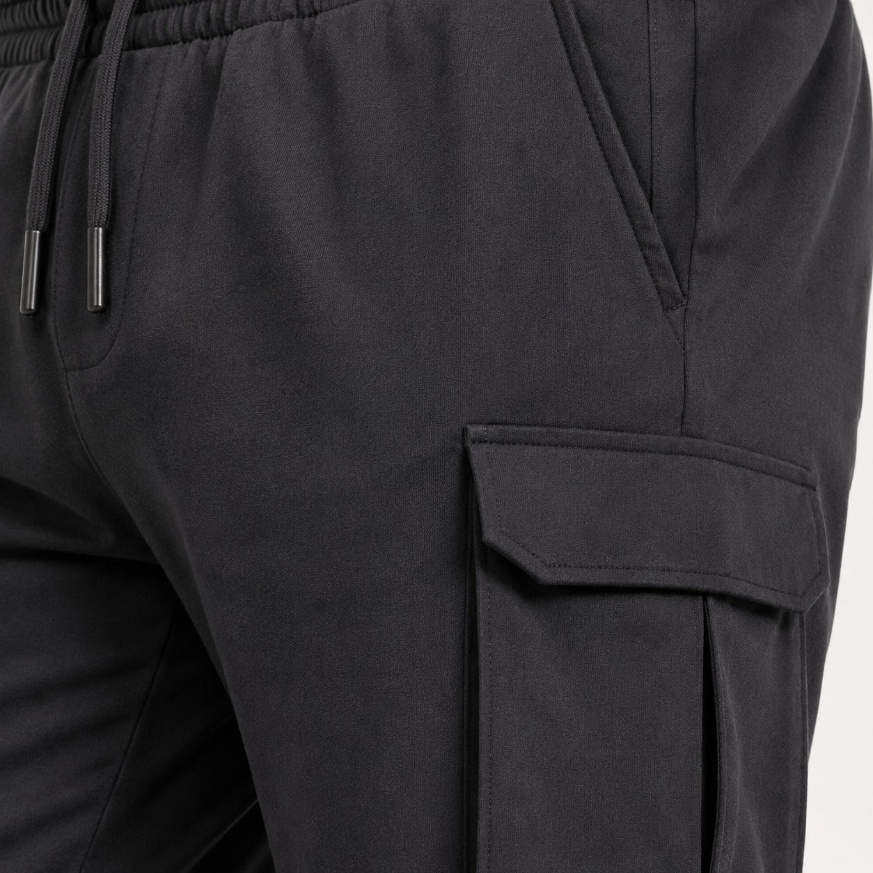 Jet Black Relaxed Joggers