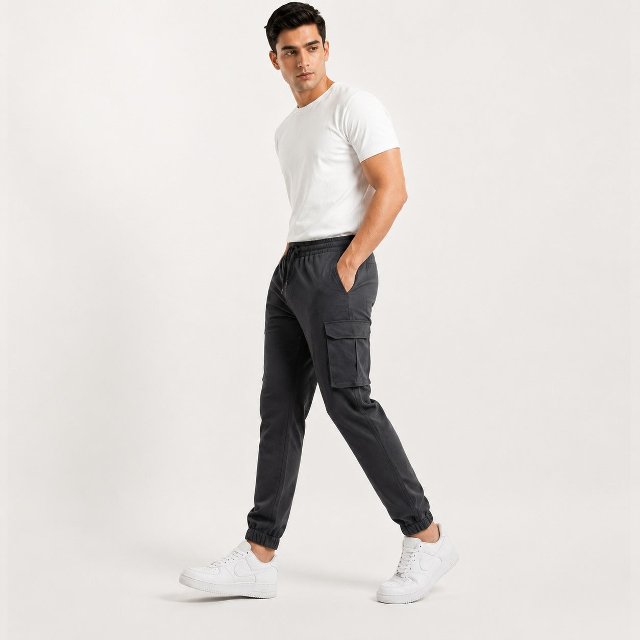 Jet Black Relaxed Joggers