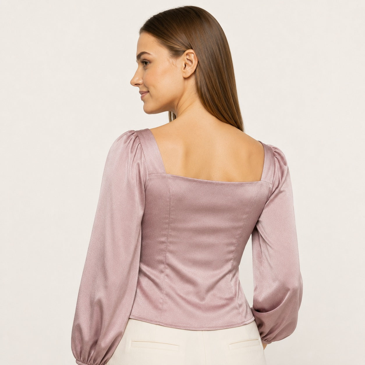 RZO Blush Luxe Ruched Satin Top