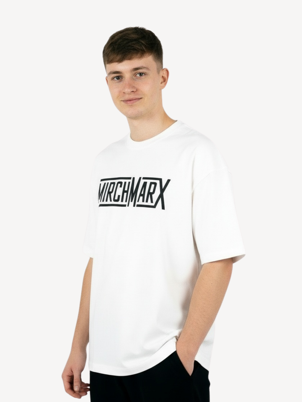 ARZO Core Statement Oversized Tee – White