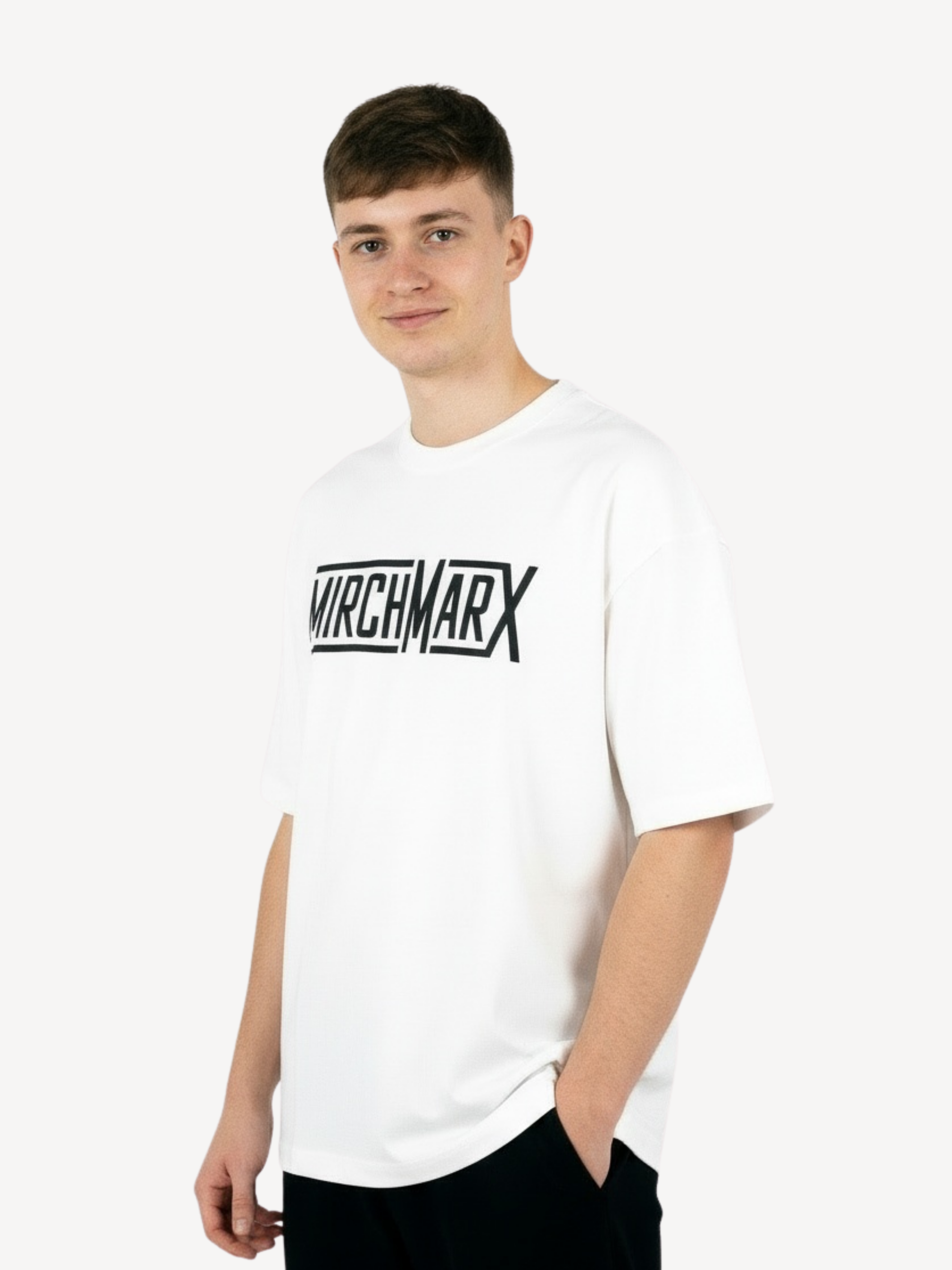 ARZO Core Statement Oversized Tee – White