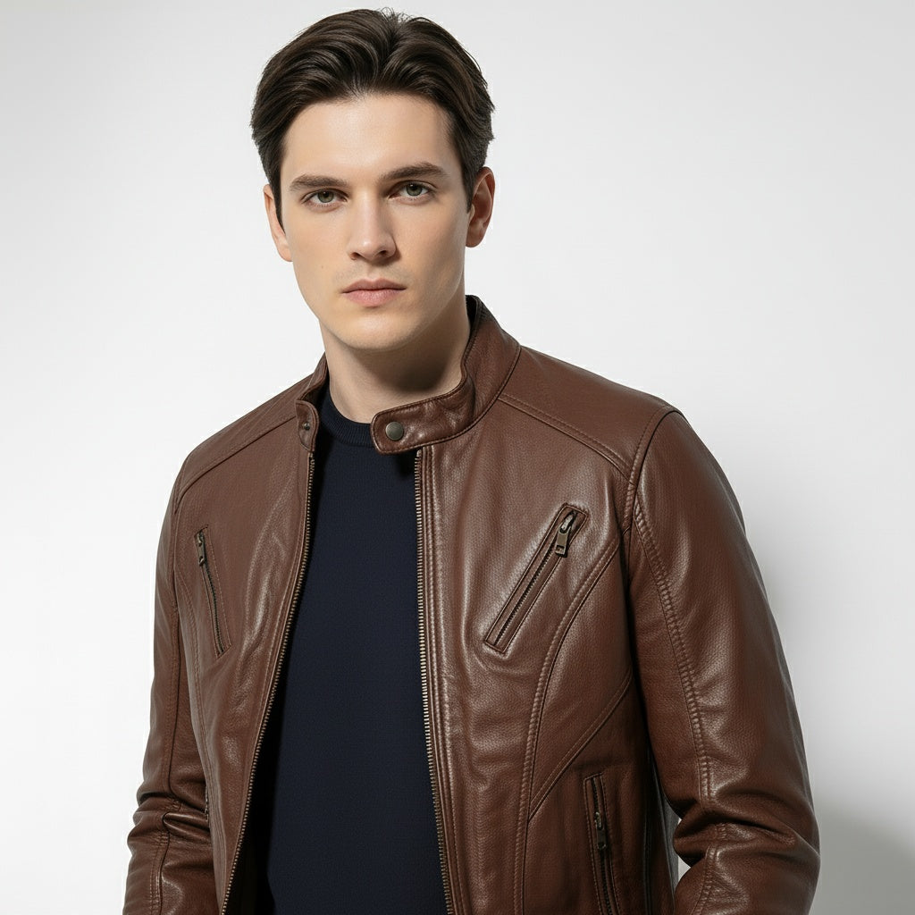 ARZO Royal Chestnut Leather Jacket