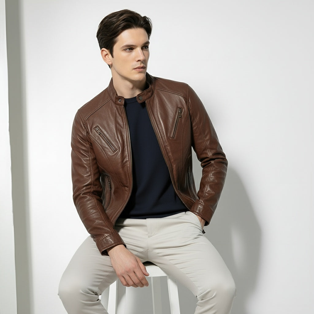 ARZO Royal Chestnut Leather Jacket