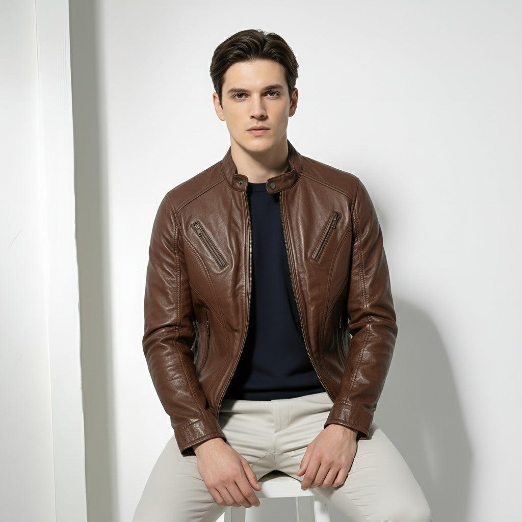 ARZO Royal Chestnut Leather Jacket
