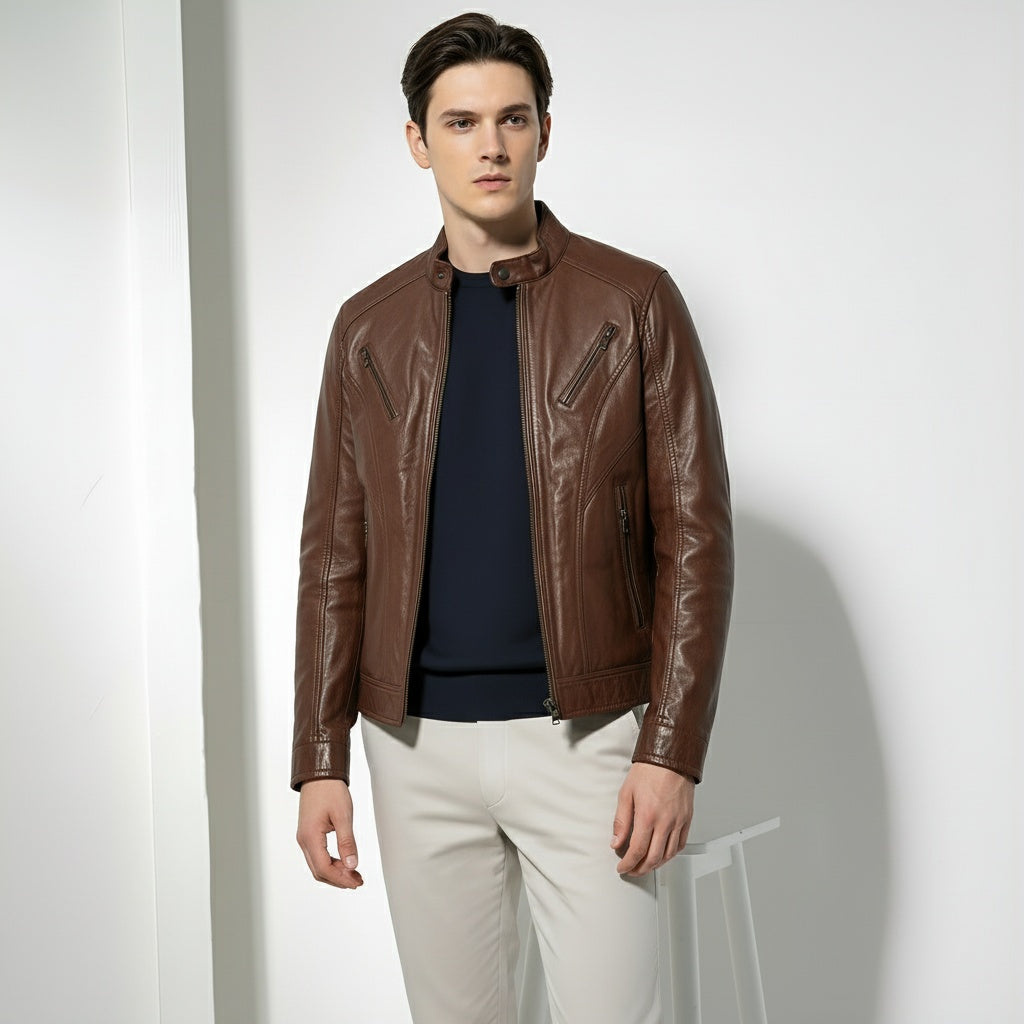 ARZO Royal Chestnut Leather Jacket