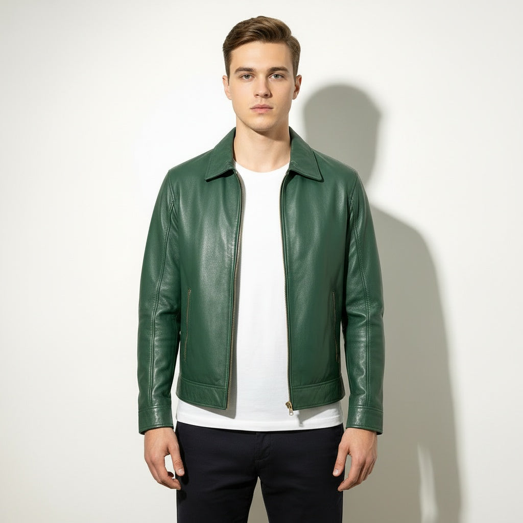 ARZO Emerald Luxe Leather Jacket