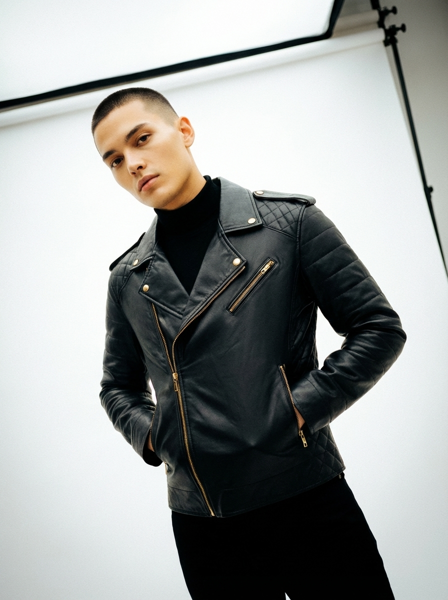 ARZO Rebel Quilted Leather Jacket