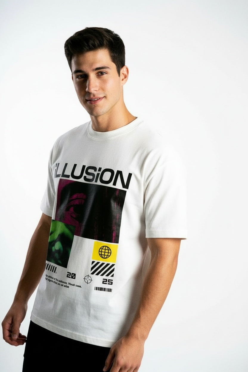 ARZO ILLUSION STATEMENT OVERSIZE TEE