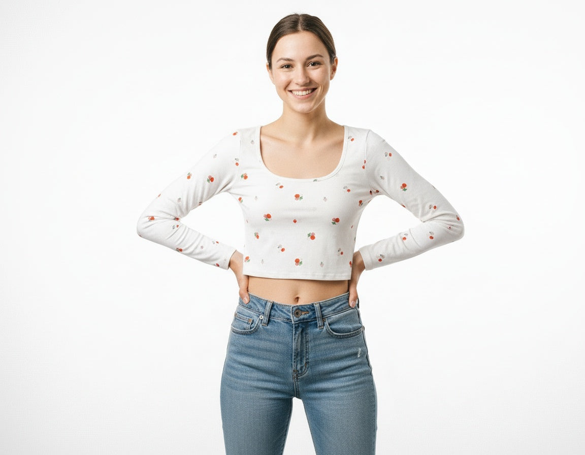 ARZO Bloom Charm Floral Crop Top