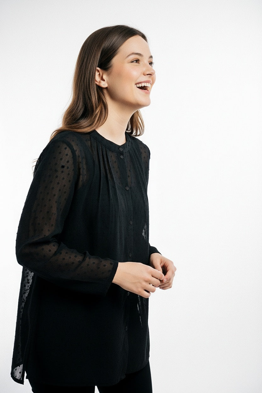 ARZO Noir Sheer Elegance Tunic