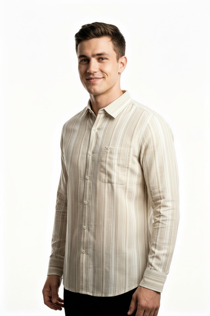 ARZO Linen Dune Stripe Shirt