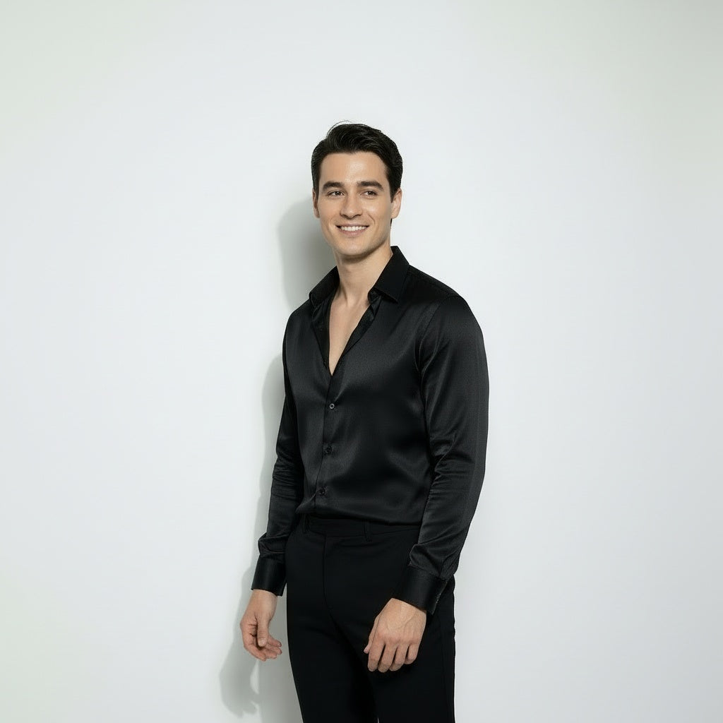 ARZO Midnight Luxe Satin Shirt