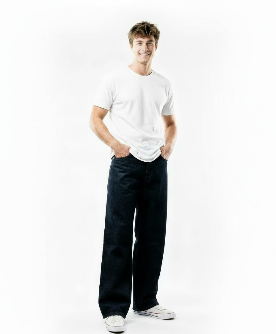 ARZO Midnight Black Baggy-Fit Jeans