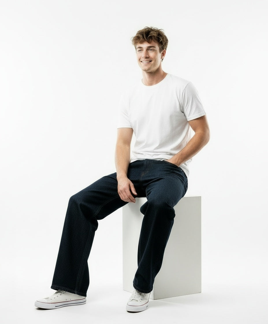 ARZO Midnight Black Baggy-Fit Jeans