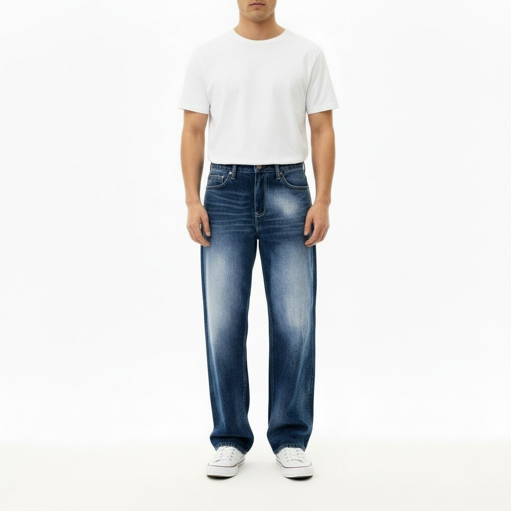 ARZO Blue Drift Baggy-Fit Jeans