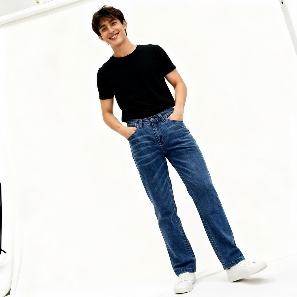 ARZO Core Blue Straight Jeans
