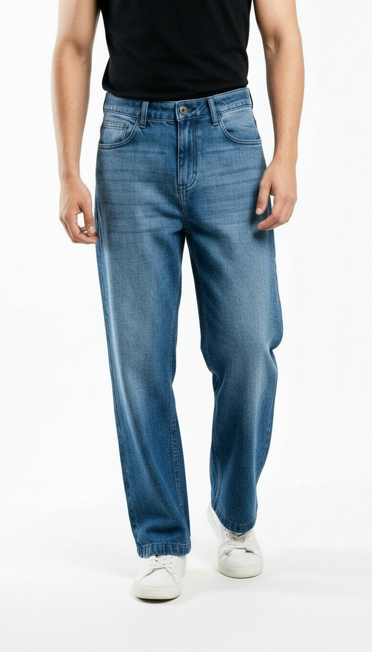 ARZO Classic Mid-Blue Baggy Jeans