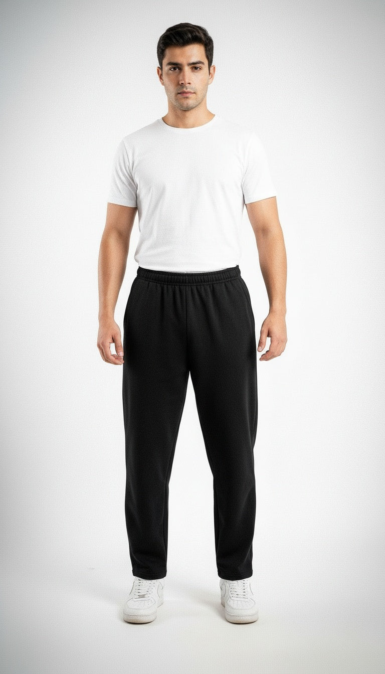 Jet Black Relaxed Joggers