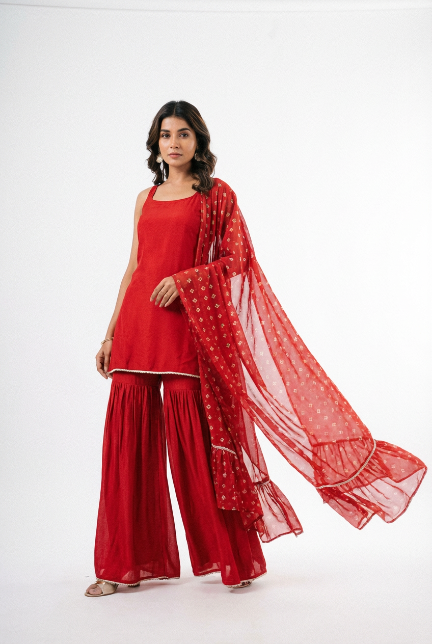 ARZO Scarlet Bloom Sharara Suit