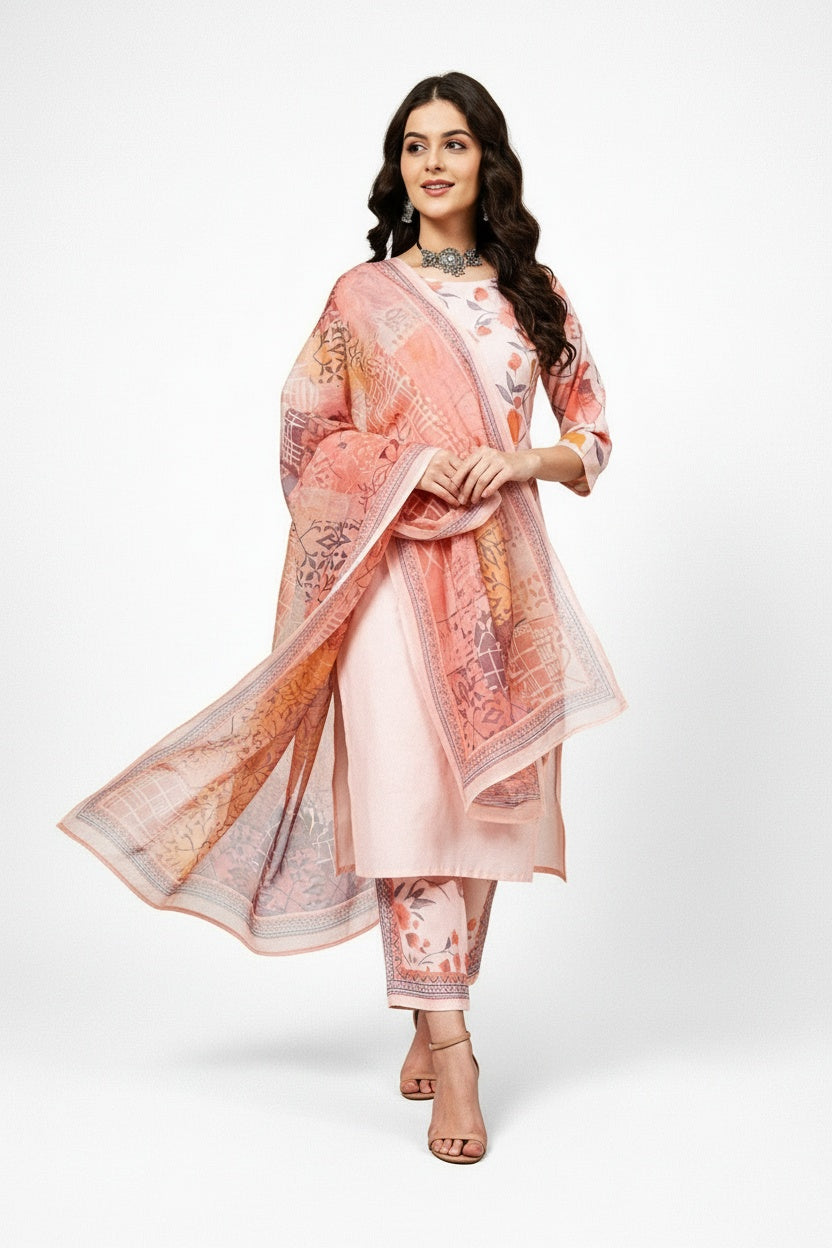 ARZO Ivory Petal Floral Suit Set