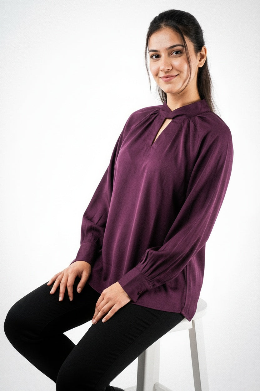 ARZO Plum Grace Top