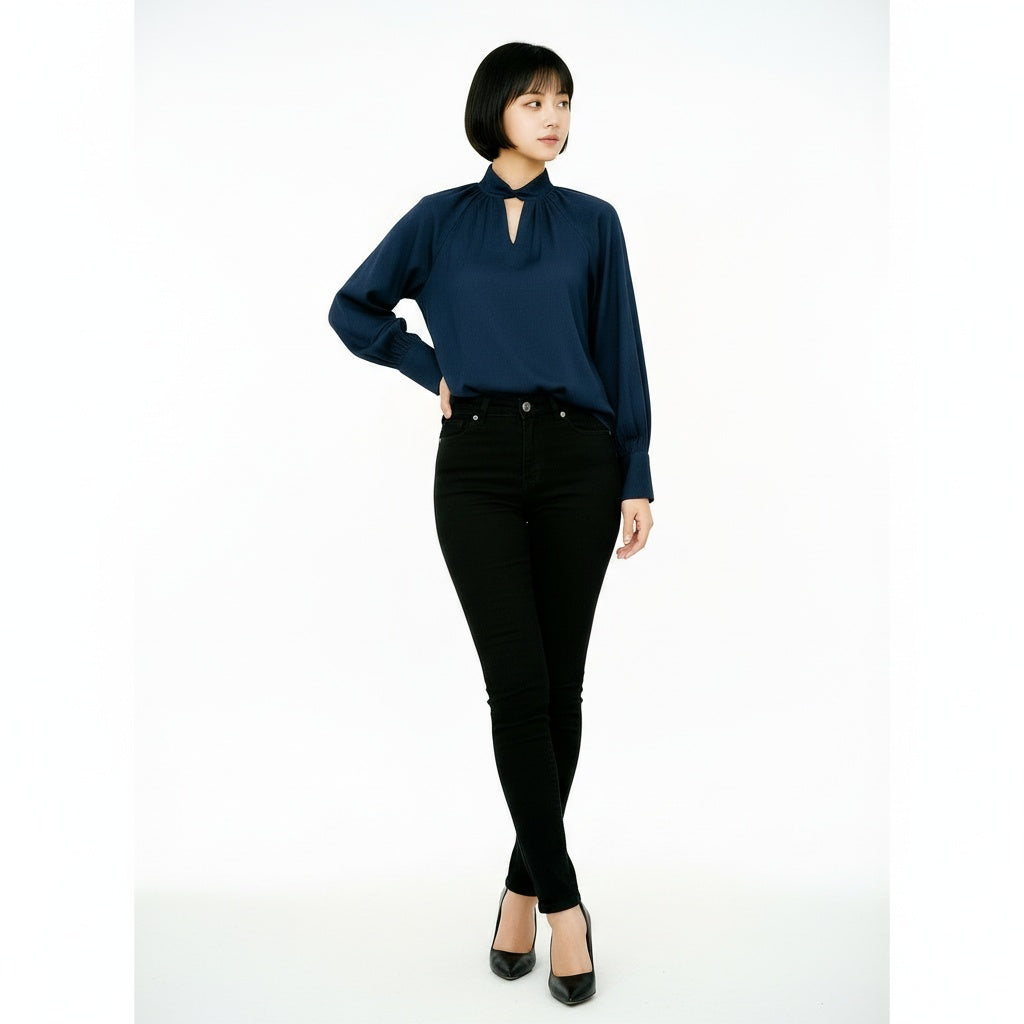 ARZO Midnight Keyhole Top