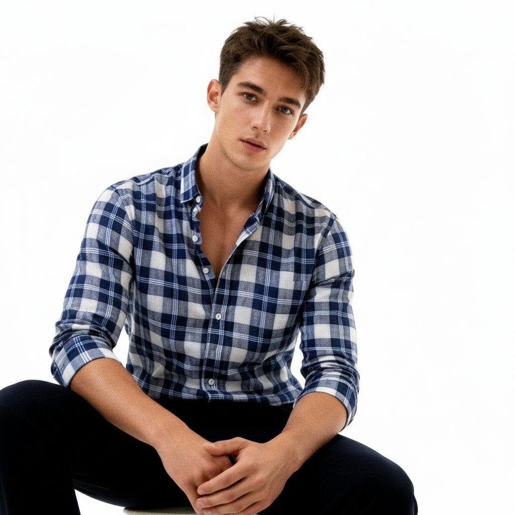 ARZO Blue Plaid Signature Shirt