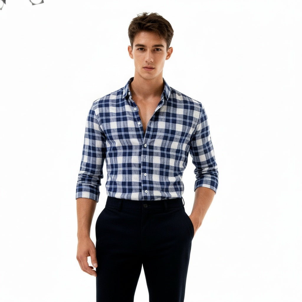 ARZO Blue Plaid Signature Shirt