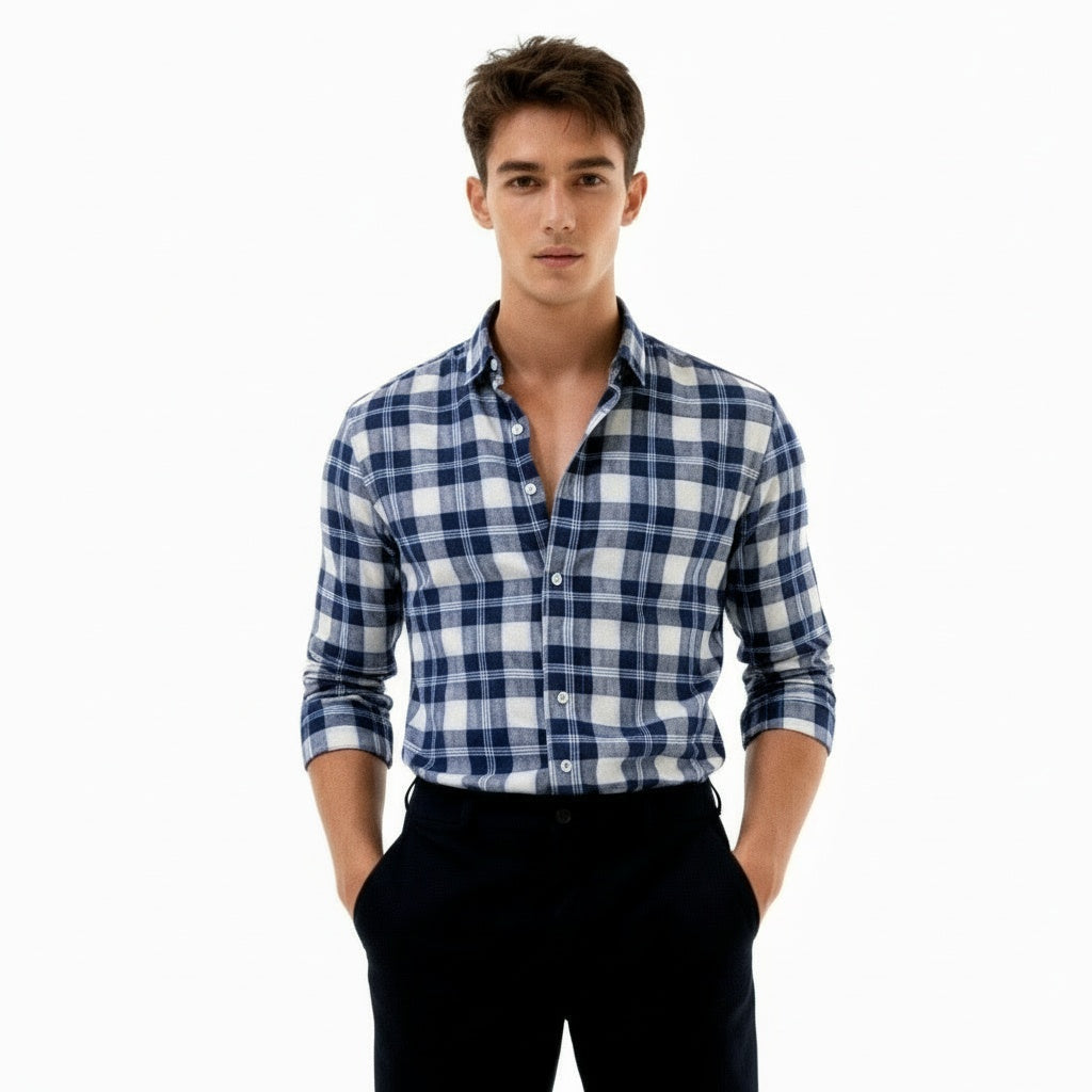 ARZO Blue Plaid Signature Shirt
