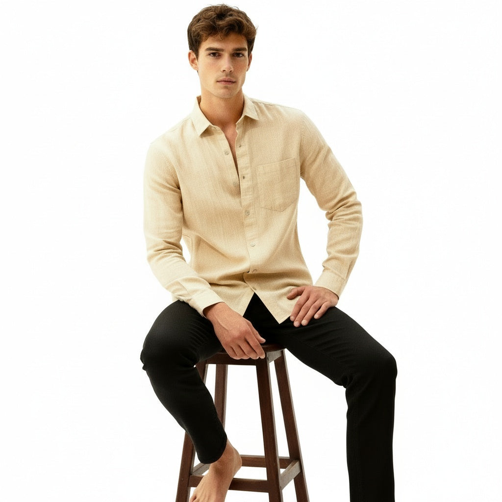 ARZO Ivory Linen Comfort Shirt