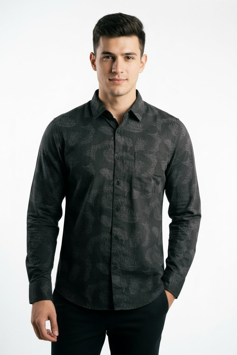 ARZO Noir Signature Print Shirt