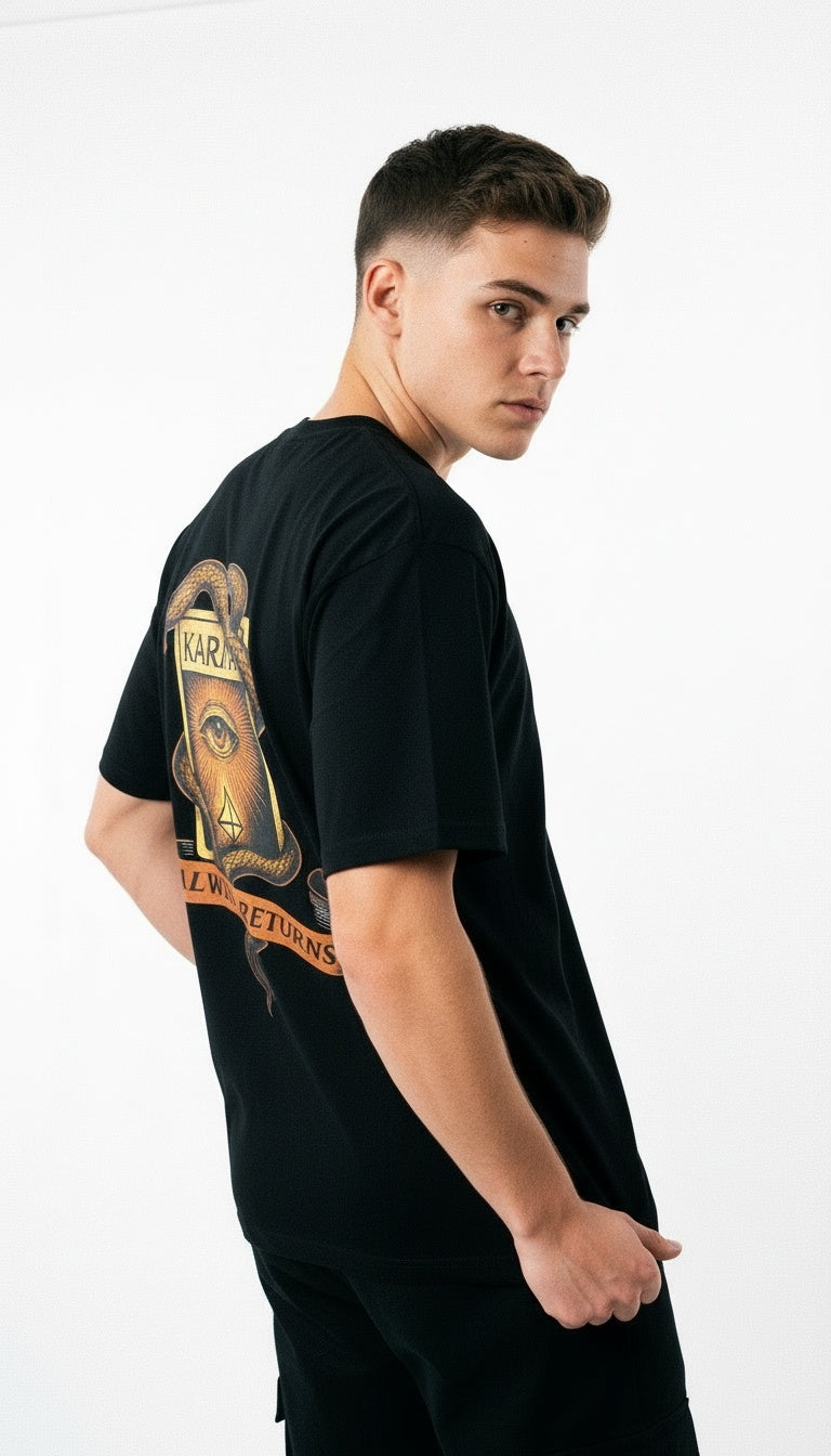 ARZO Karma Returns Oversized Tee – Black