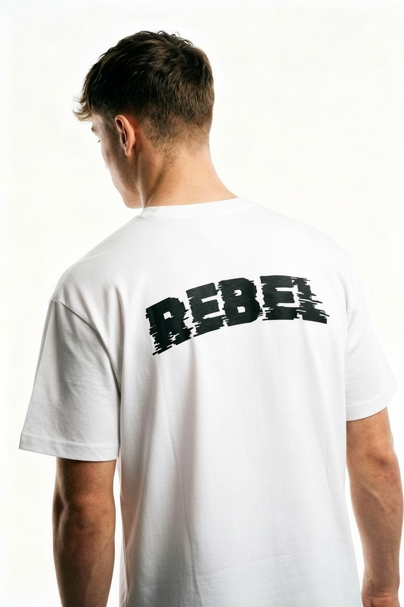 ARZO “Rebel Statement” Back Print Oversize Tee – White