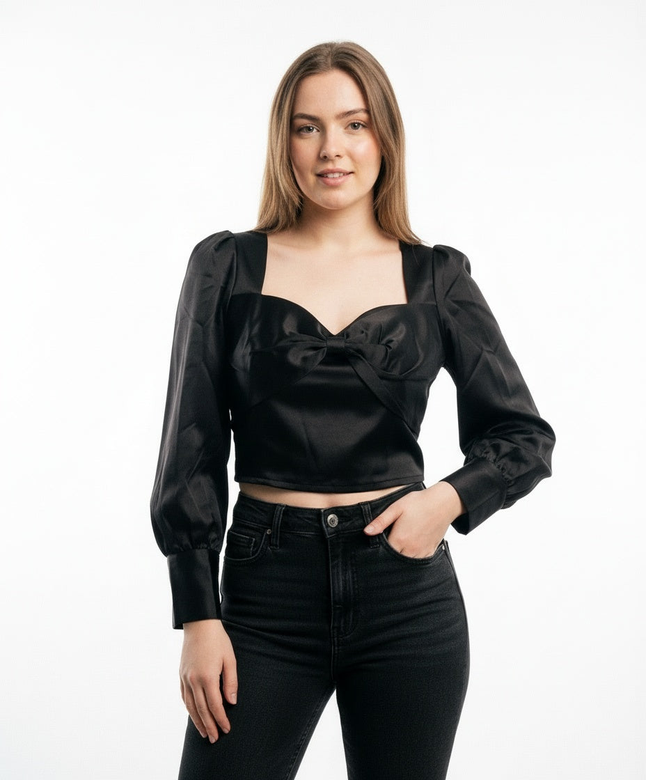 ARZO Noire Élan Satin Top