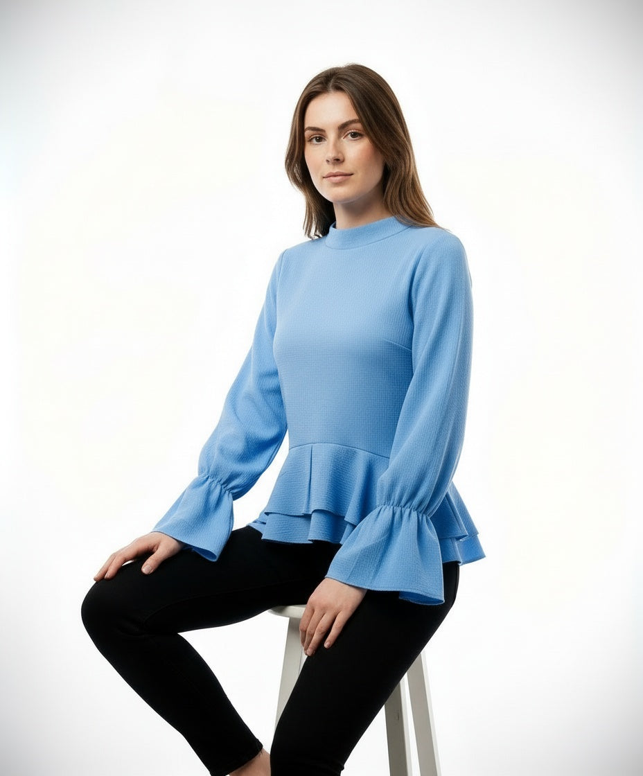 ARZO Azure Grace Peplum Top