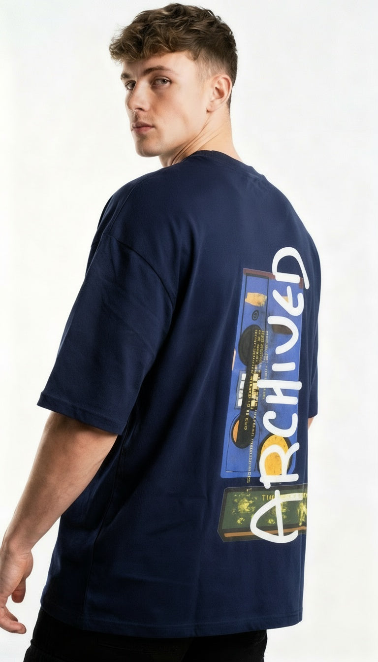 ARZO Retro Tape Oversized Tee