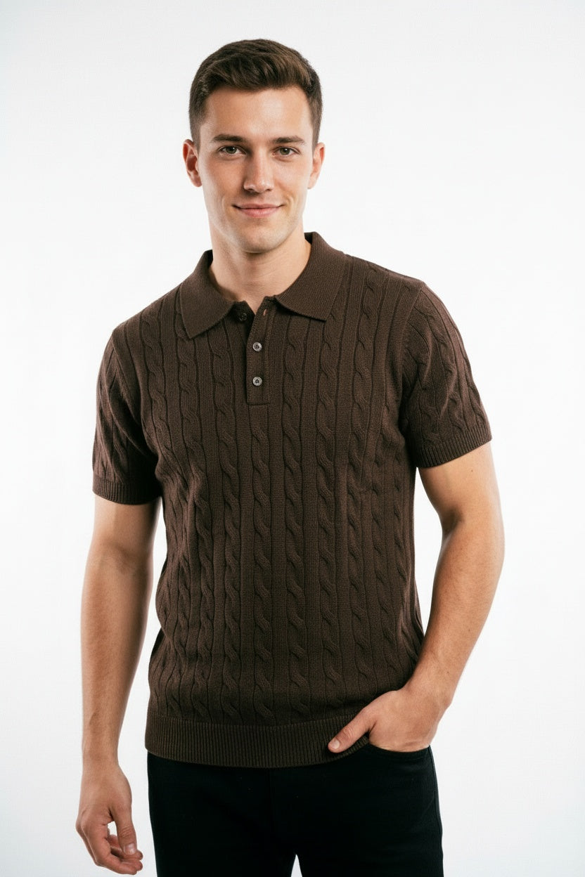 ARZO “Cocoa Elite” Textured Polo