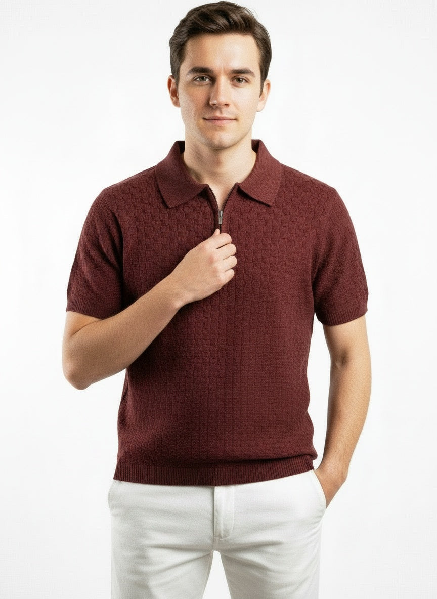 ARZO Maroon Luxe Polo