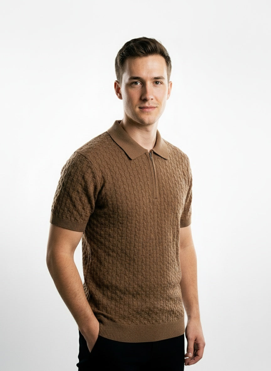 ARZO Terra Knit Half-Zip Polo