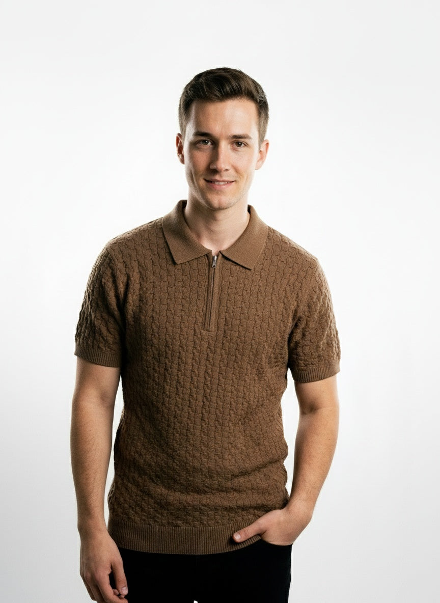 ARZO Terra Knit Half-Zip Polo
