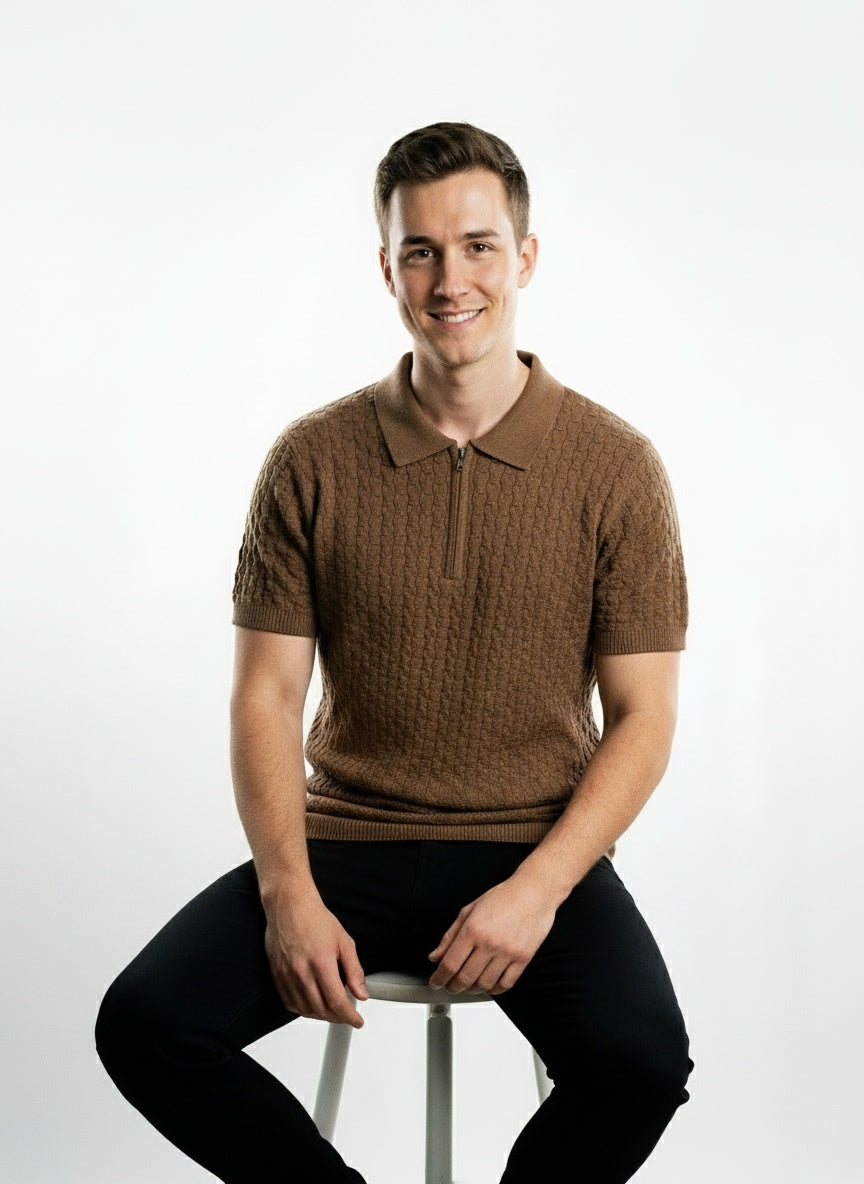 ARZO Terra Knit Half-Zip Polo